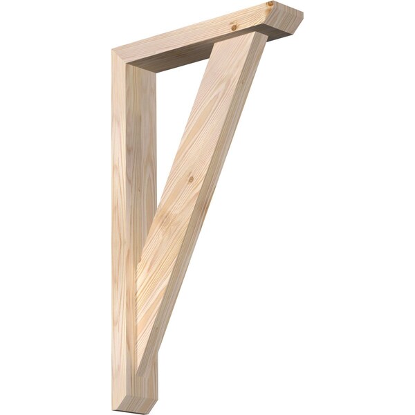Ekena Millwork Traditional Slat Smooth Bracket w/ Offset Brace, Douglas Fir, 3 1/2"W x 16"D x 28"H BKT0402X16X28TRA06SDF - main